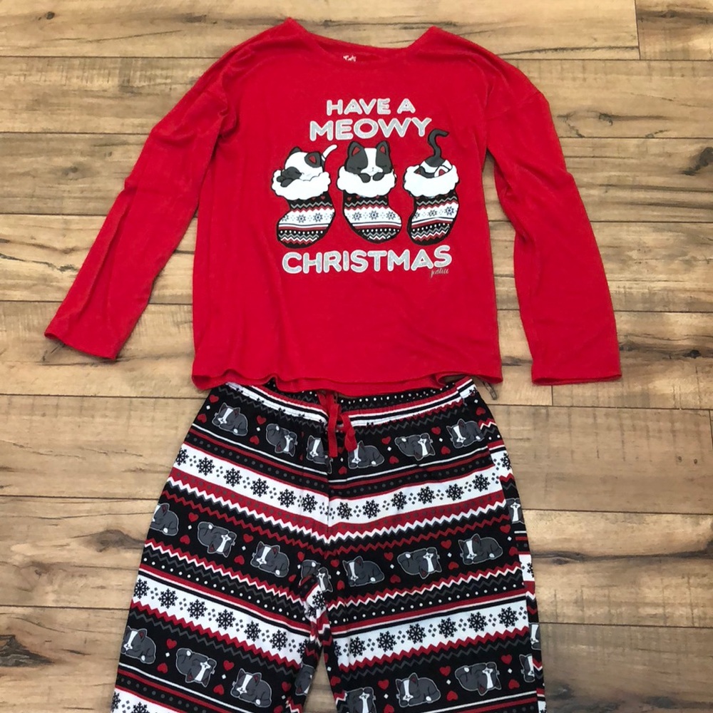 “Meowy Christmas” kitten Christmas pajamas